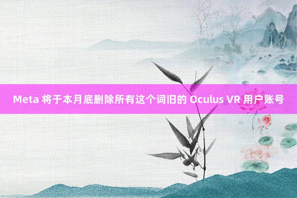 Meta 将于本月底删除所有这个词旧的 Oculus VR 用户账号